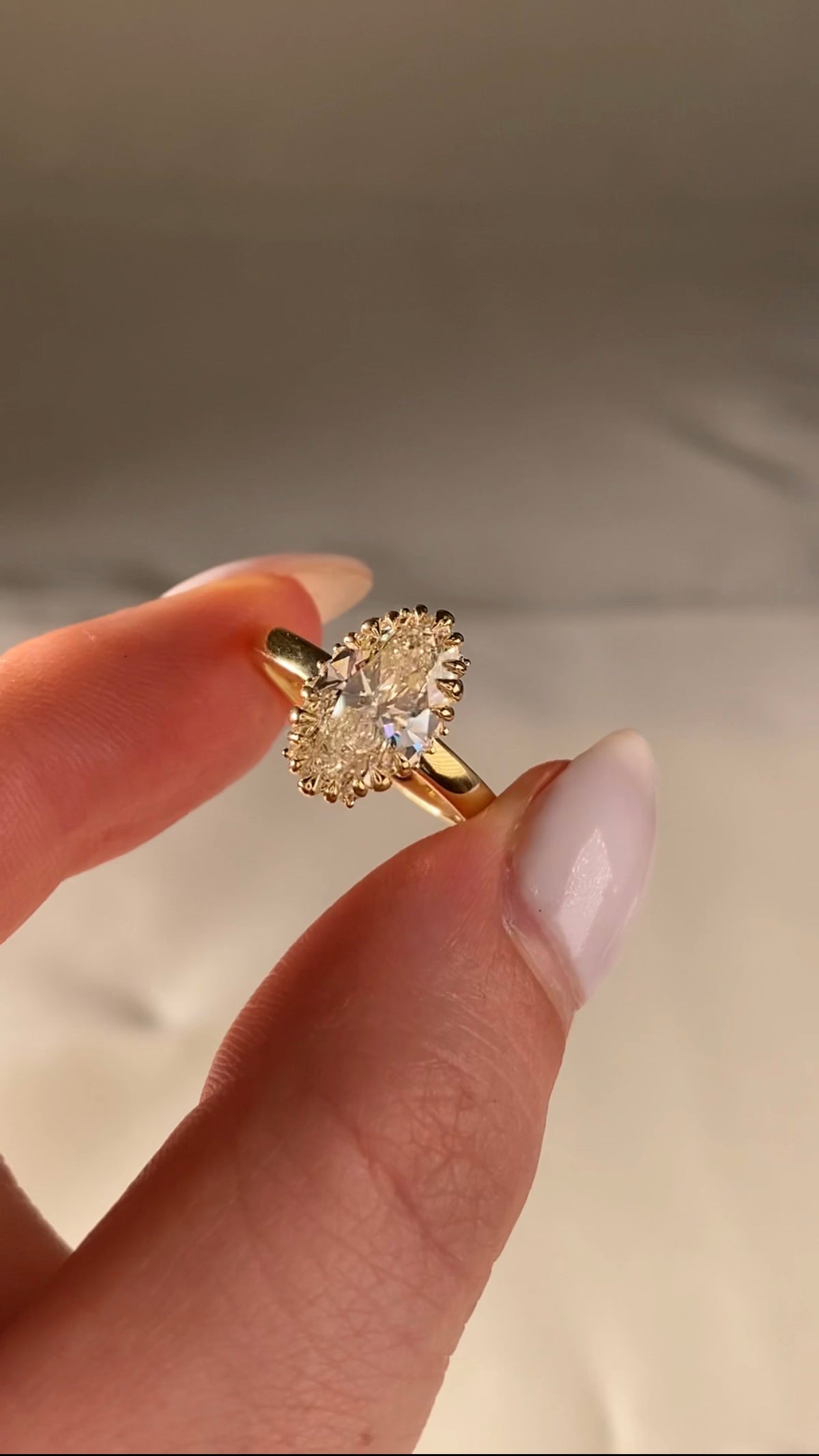 La Fleur Moval Diamond Engagement ring