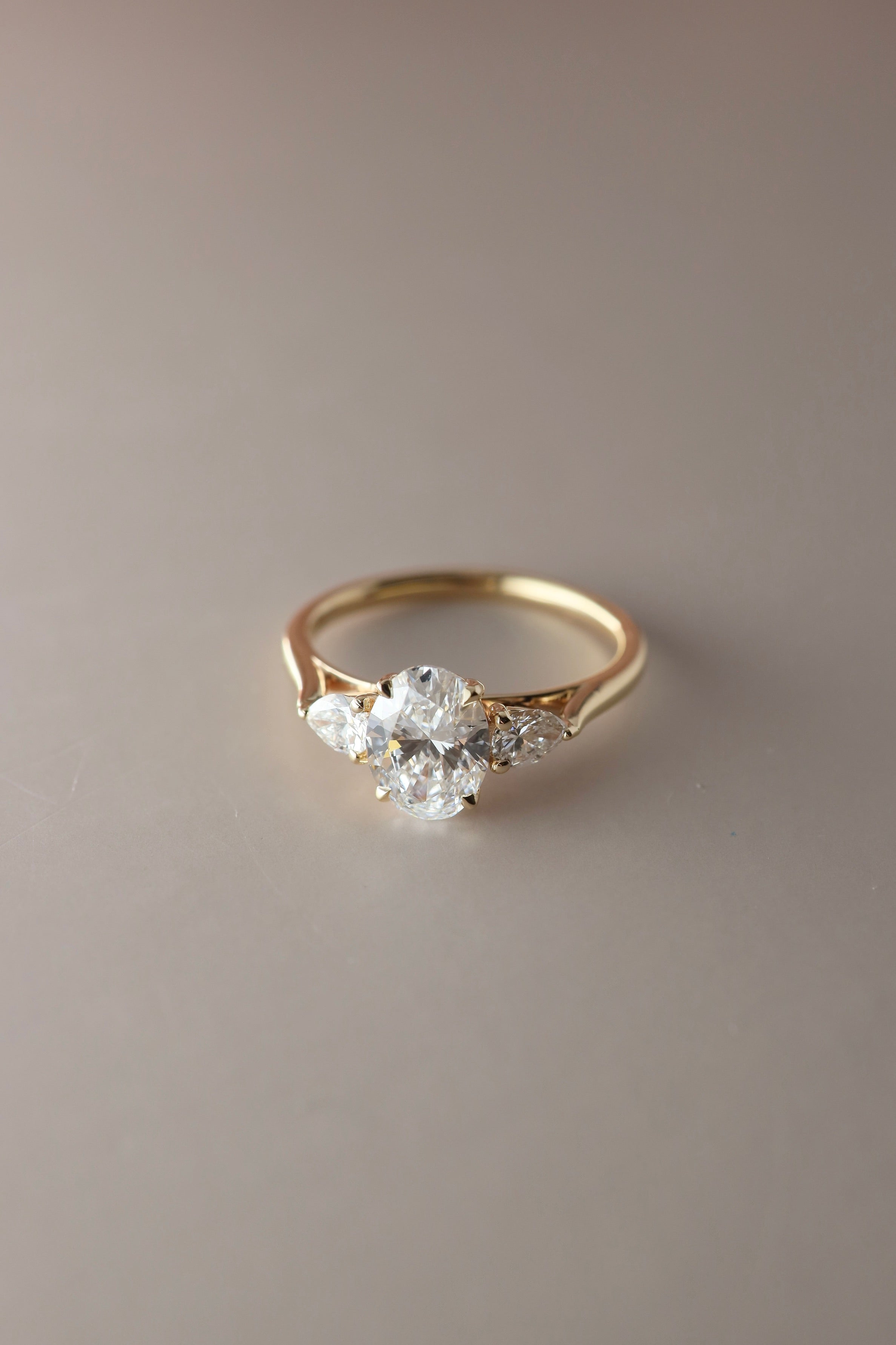 Gold ring with a diamond